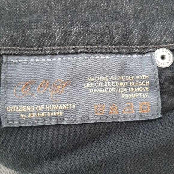 COH | Avedon Low-Rise Skinny Leg Jeans Acid Tie-Dye Distressed Gray Black Sz 24 - Picture 10 of 11